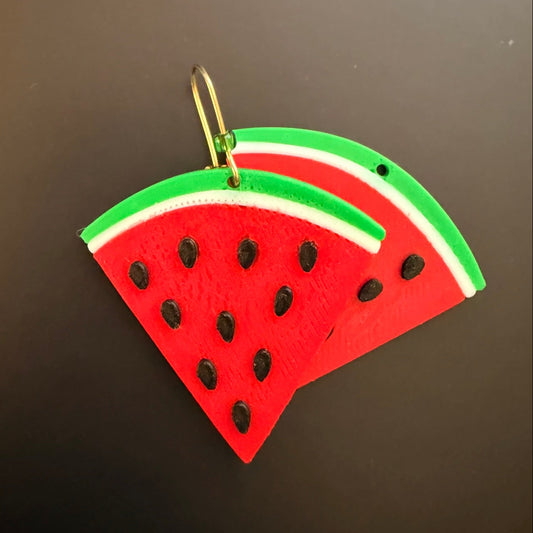 3D Printed Σκουλαρίκια "Φέτα Καρπούζι"