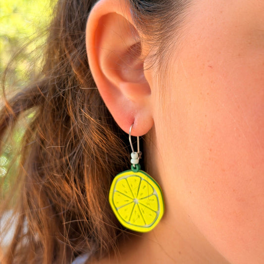 3D Printed Σκουλαρίκια "Ολόκληρη Φέτα Lime"