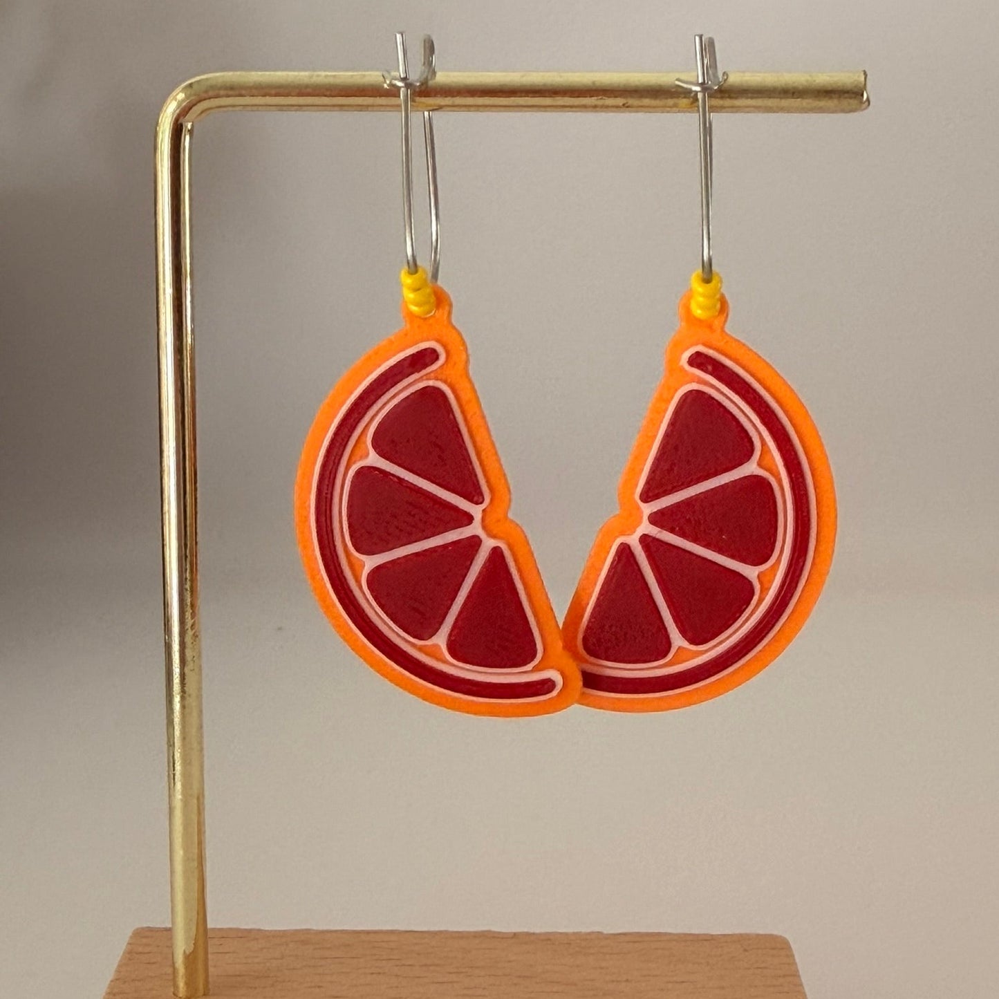 3D Printed Σκουλαρίκια "Φέτα Σανγκουίνι / Blood Orange"