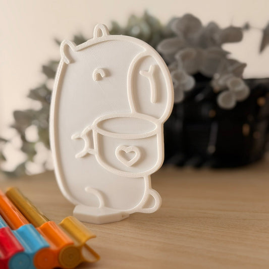 3D Printed Πάνελ για zωγραφική με stand-Καπιμπάρα με κούπα