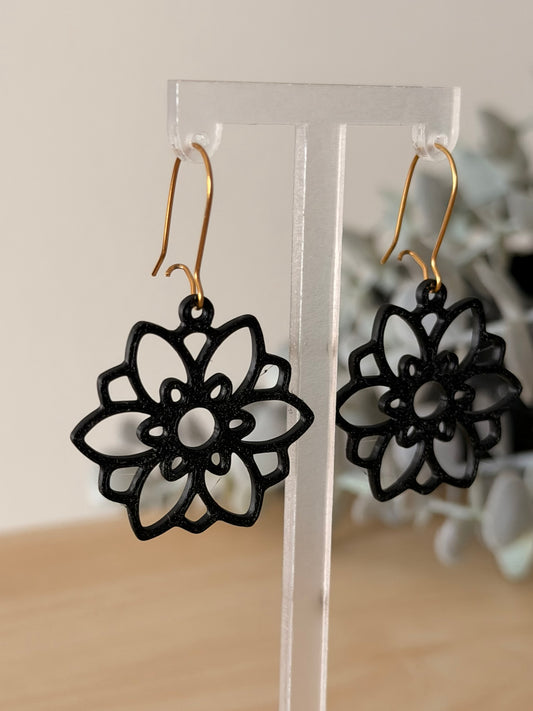 3D Printed Σκουλαρίκια Mandala – Flora Bloom
