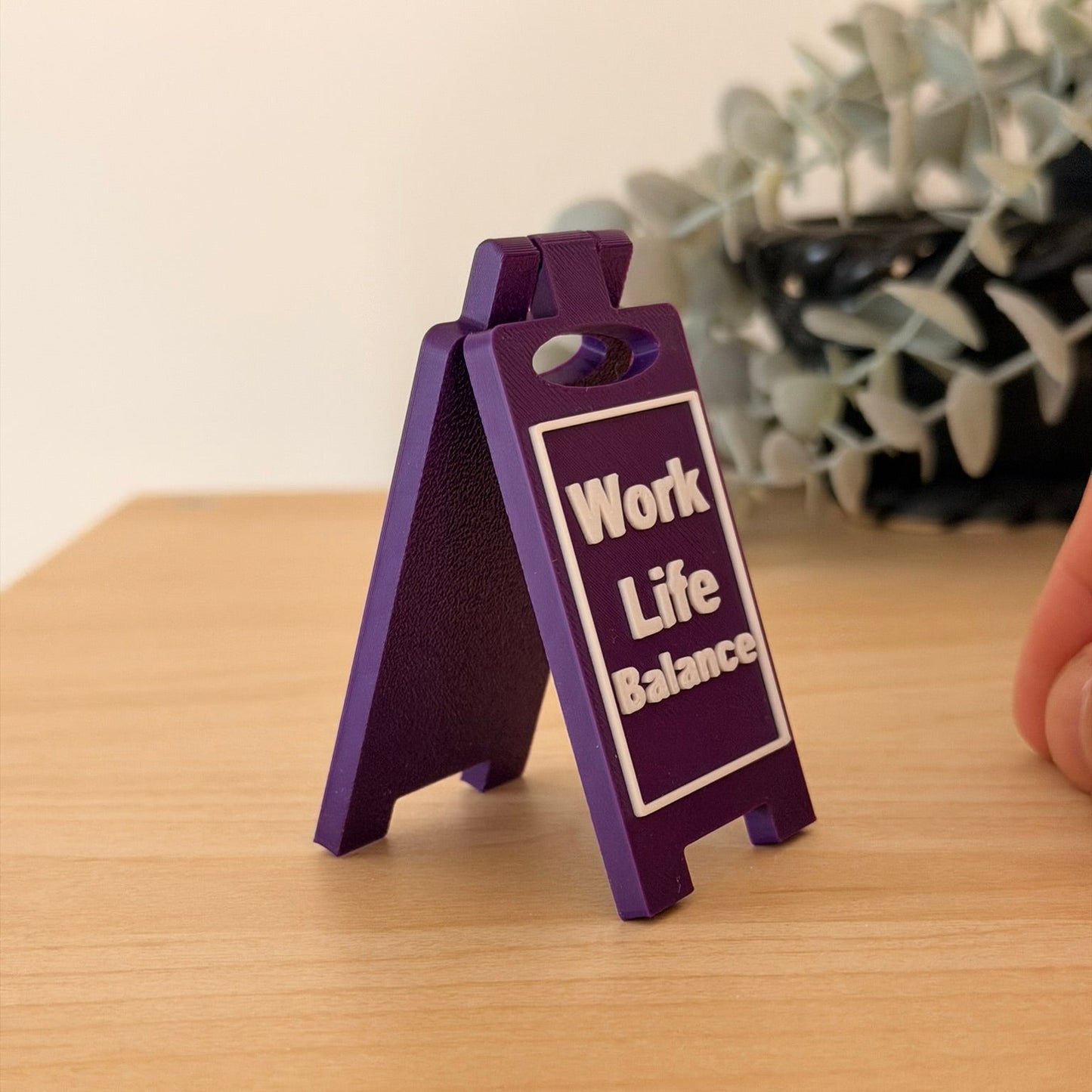 Mini 3D Printed Επιτραπέζια Πινακίδα Γραφείου Work Life Balance"