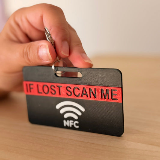 Smart NFC Μπρελόκ Αποσκευών & Τσάντας Παραλληλόγραμμο Red | 3D Printed Lost & Found Tag
