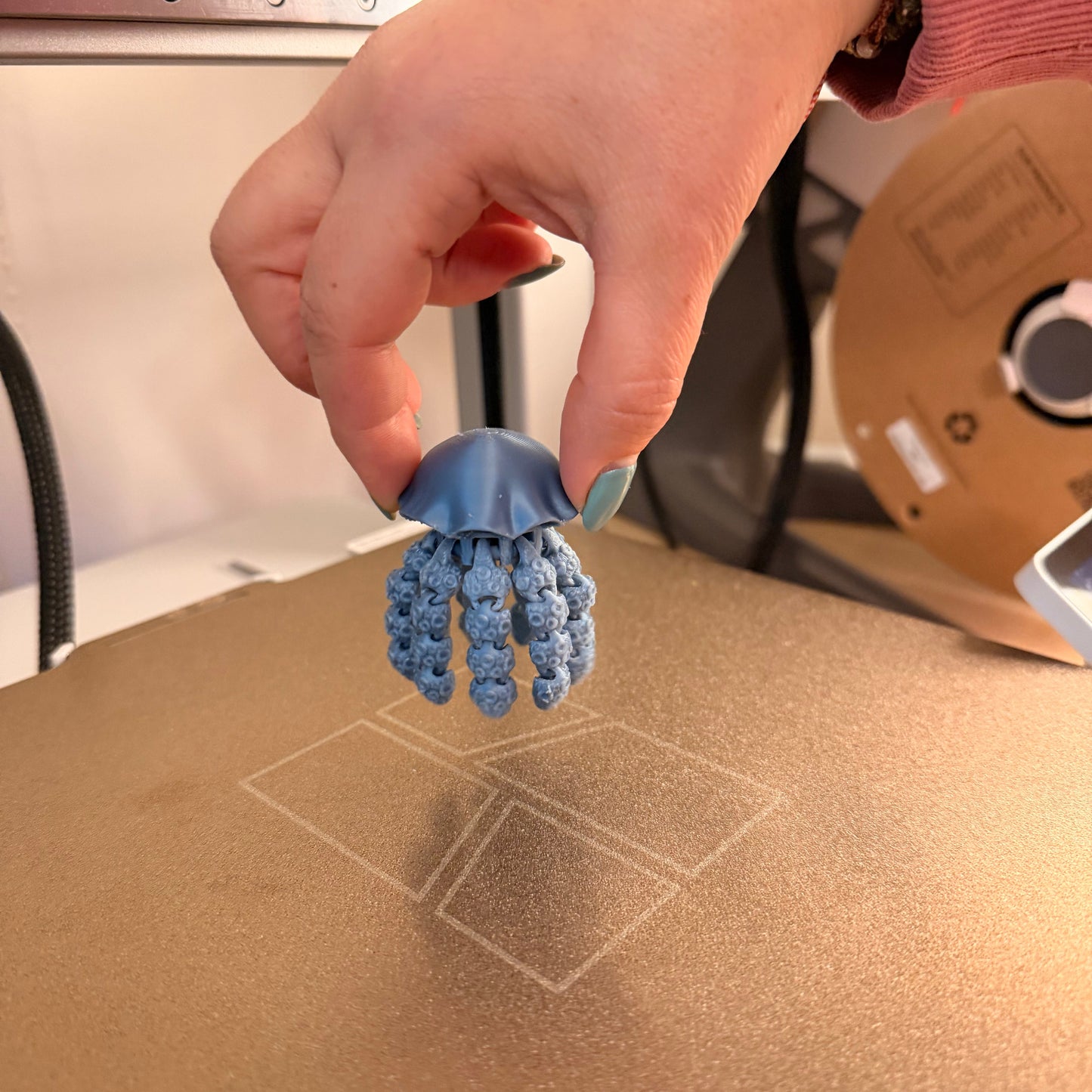 Flexi Jellyfish – Αρθρωτή Τσούχτρα "Zen" (3D Printed Art & Fidget)