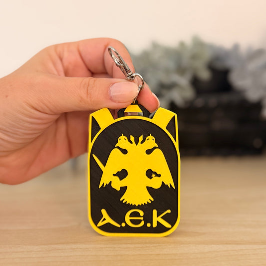 Έξυπνο NFC Μπρελόκ Ασφαλείας για Παιδικές Τσάντες 7,5εκ-5,5εκ – "Safety Tap"- ΑΕΚ Edition