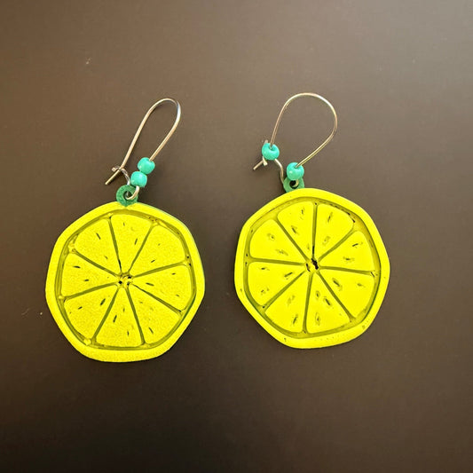 3D Printed Σκουλαρίκια "Ολόκληρη Φέτα Lime"