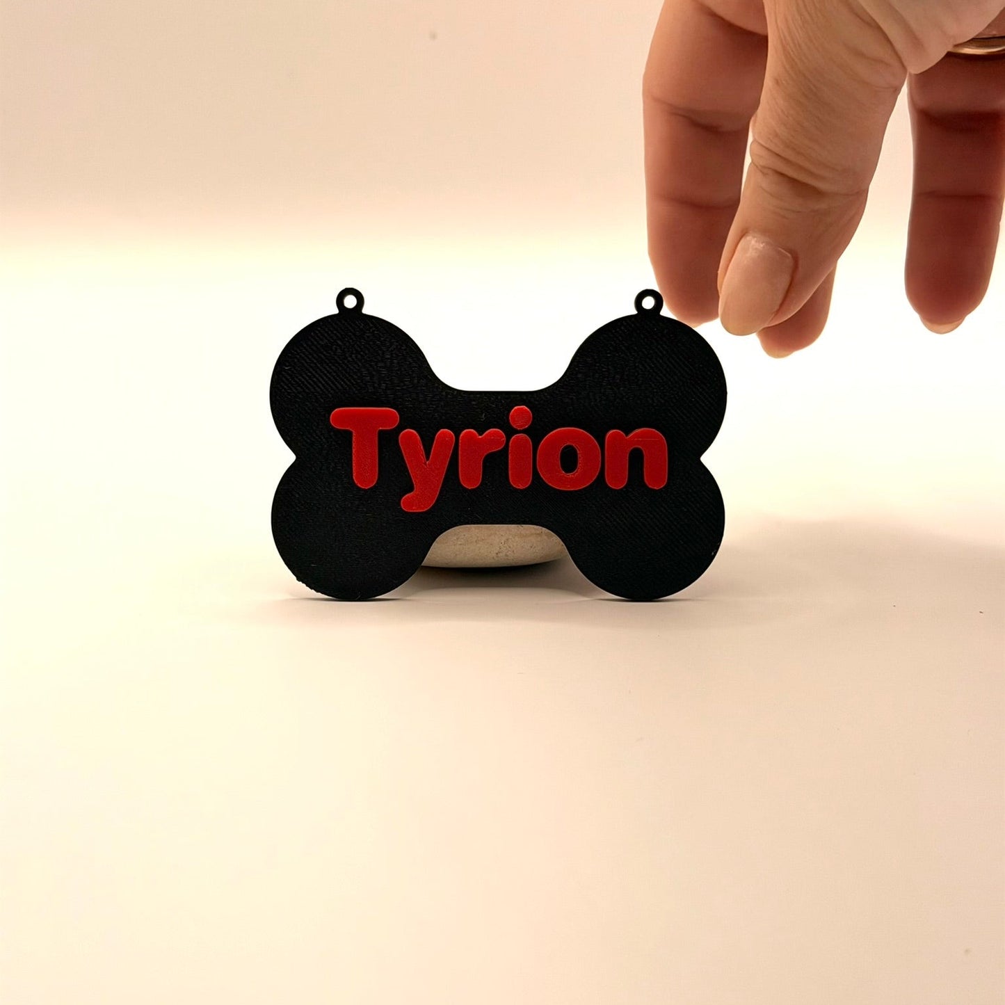 3D Printed  Επιγραφή για κλουβί ή τσάντα με το όνομα του κατοικίδιου σας και κόκαλο 8-15 εκατοστά