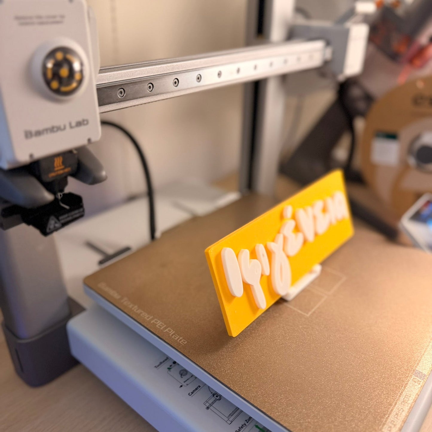 3D Printed Επιτραπέζια Επιγραφή Πλάκα με Custom Όνομα LePetitCochon 20εκ. και Σταντ Στήριξης