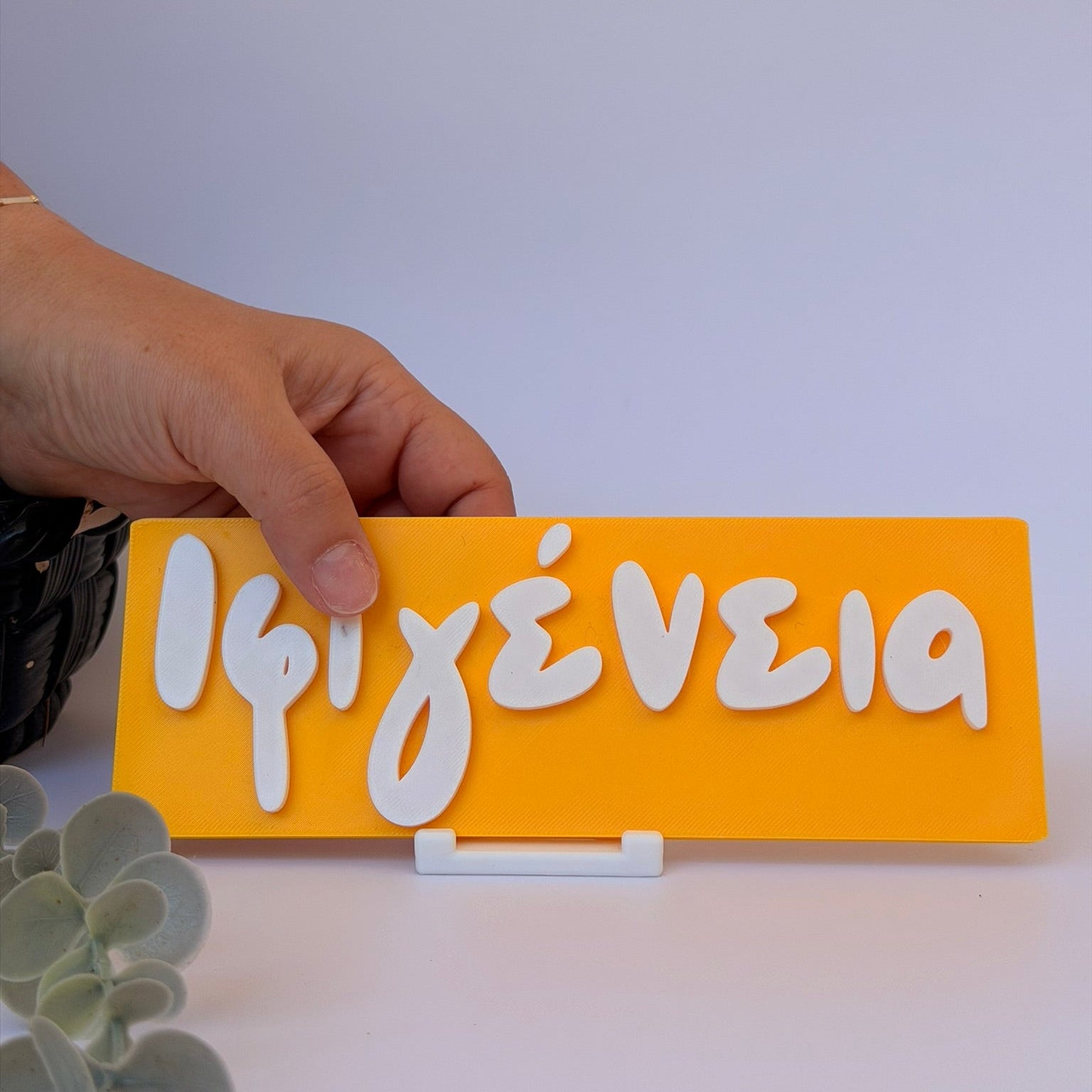 3D Printed Επιτραπέζια Επιγραφή Πλάκα με Custom Όνομα LePetitCochon 20εκ. και Σταντ Στήριξης