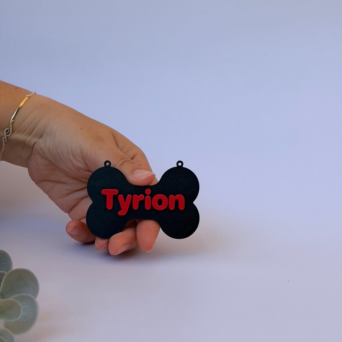 3D Printed  Επιγραφή για κλουβί ή τσάντα με το όνομα του κατοικίδιου σας και κόκαλο 8-15 εκατοστά