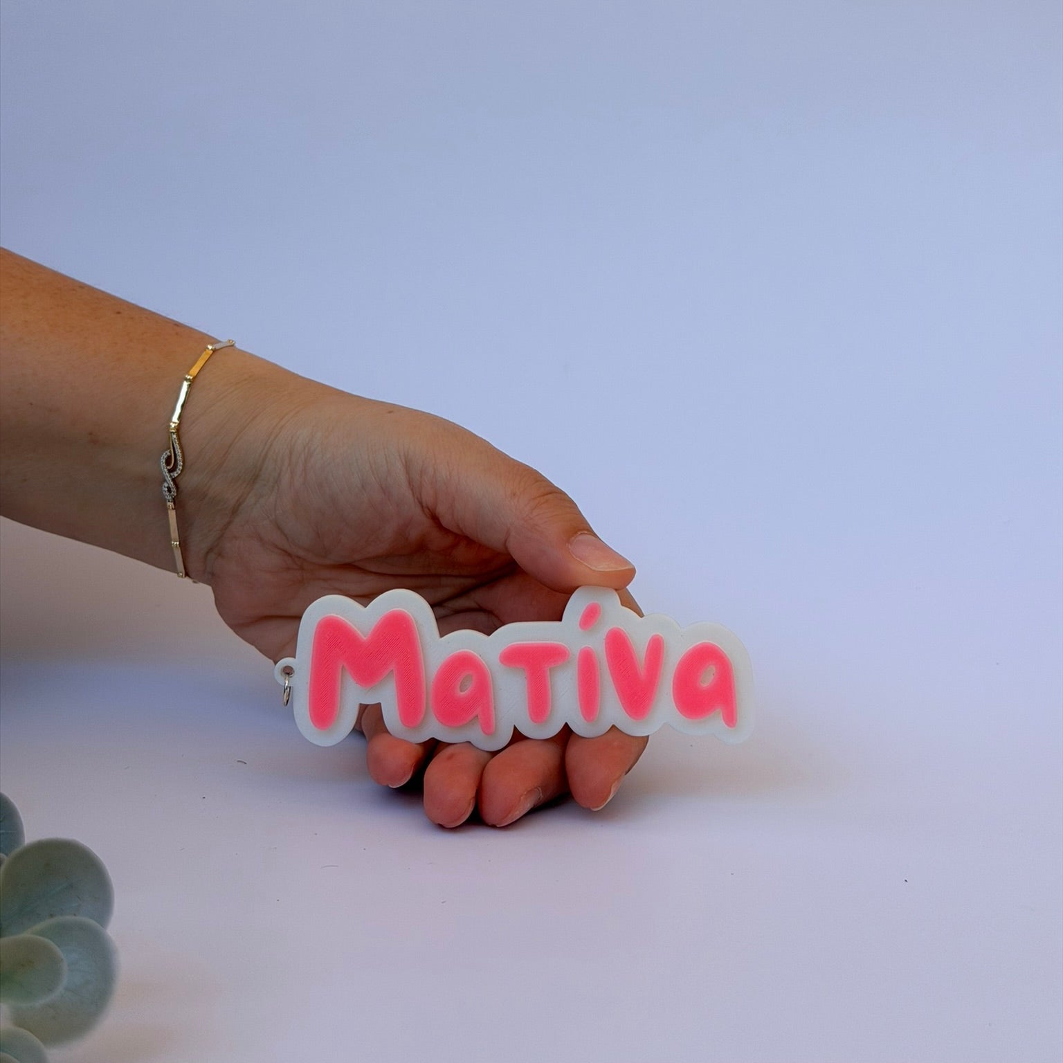 3D Μπρελόκ για τσάντα "Το δικό σου όνομα" - LePetitCochon Greek Font