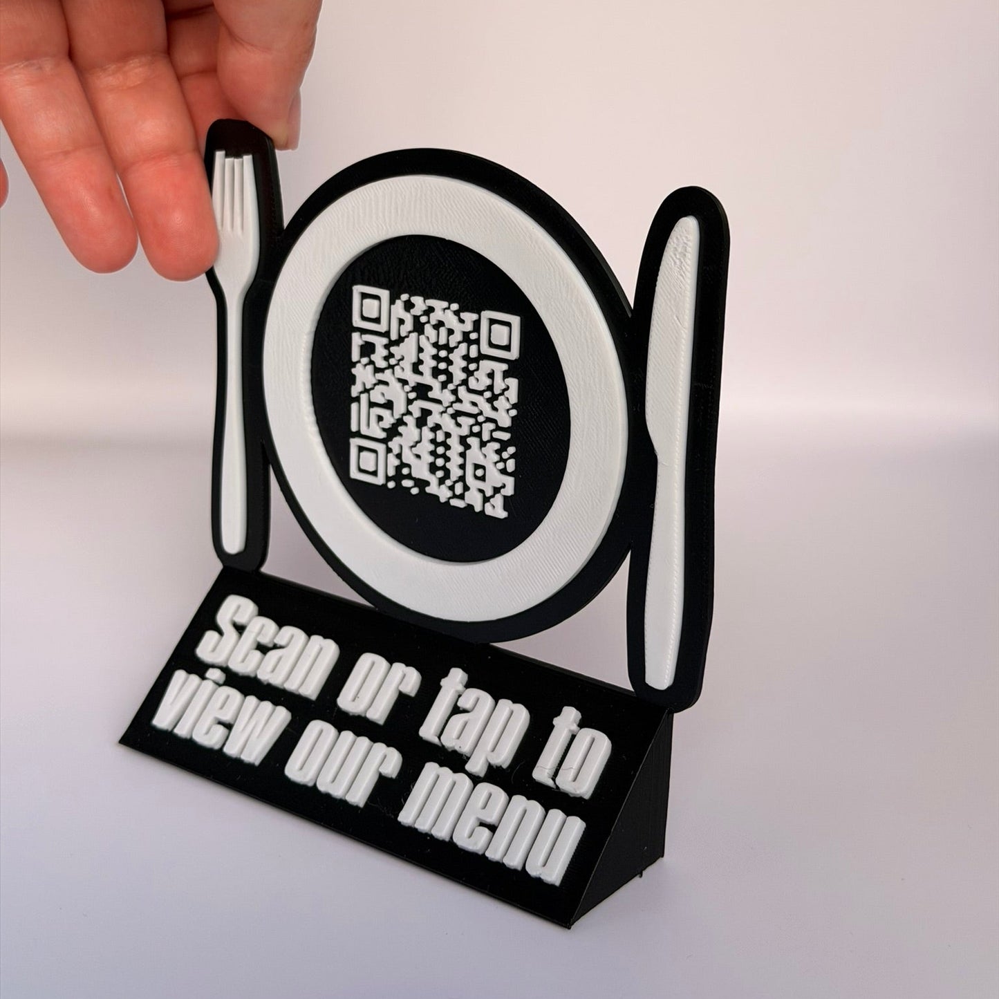 Smart 3D Printed Stand Καταλόγου με NFC & QR Code  — Για Εστιατόρια, Καφέ & Μπαρ