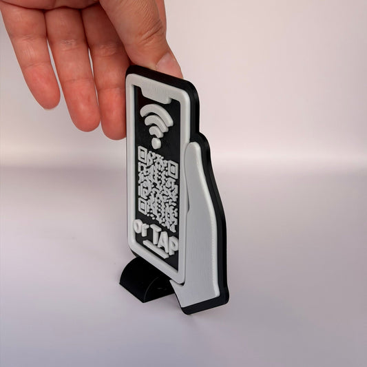 Smart 3D Printed Wi-Fi Stand με NFC & QR Code - Για Ξενοδοχεία & Airbnb