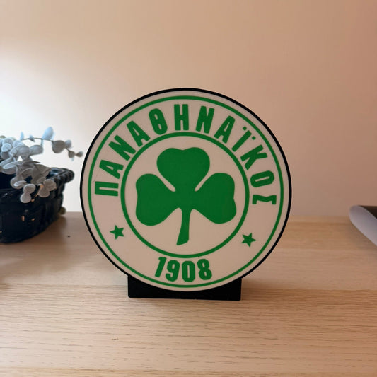 3D Printed Stand σήμα Παναθηναικός (18x17cm) με Stand & Υποδοχή Τοίχου