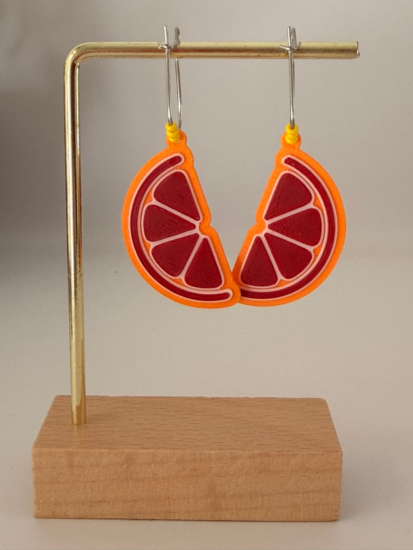 3D Printed Σκουλαρίκια "Φέτα Σανγκουίνι / Blood Orange"