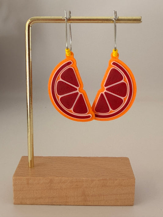 3D Printed Σκουλαρίκια "Φέτα Σανγκουίνι / Blood Orange"