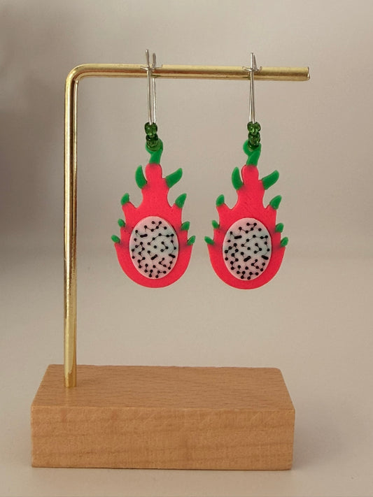 3D Printed Σκουλαρίκια "Φρούτο του Δράκου / Dragon Fruit"