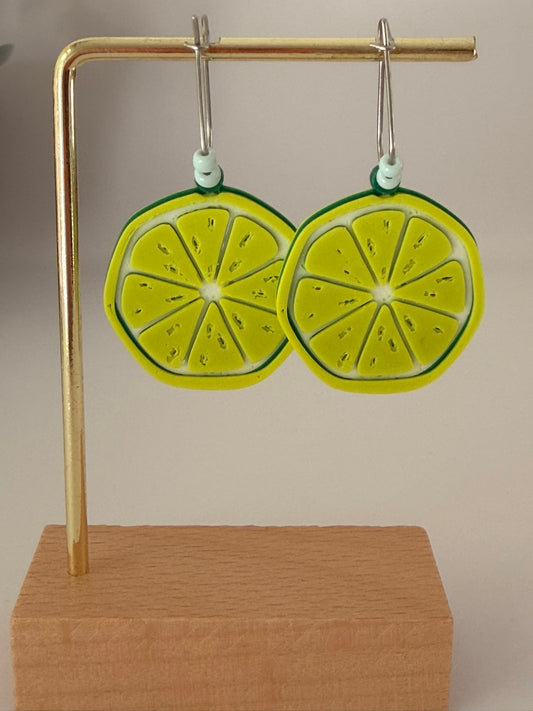 3D Printed Σκουλαρίκια "Ολόκληρη Φέτα Lime"