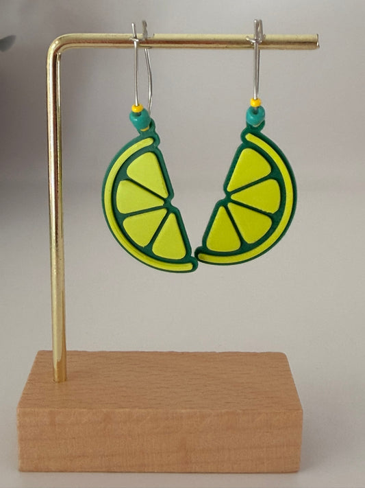 3D Printed Σκουλαρίκια "Φέτα Μοσχολέμονο (Lime)