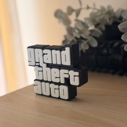 Grand Theft Auto (GTA) Logo – 3D Printed Επιγραφή Γραφείου (9,6 x 8 εκ.)