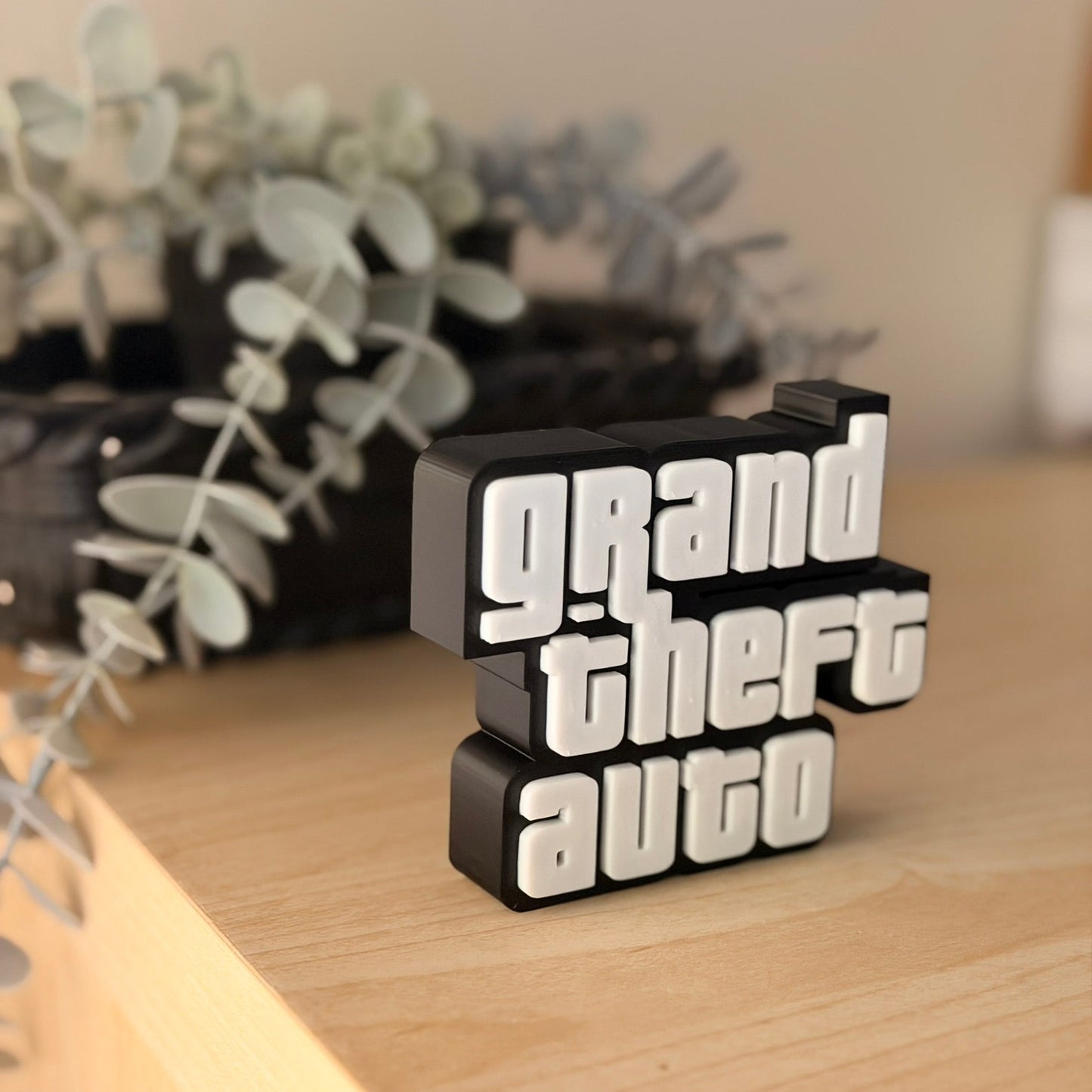Grand Theft Auto (GTA) Logo – 3D Printed Επιγραφή Γραφείου (9,6 x 8 εκ.)