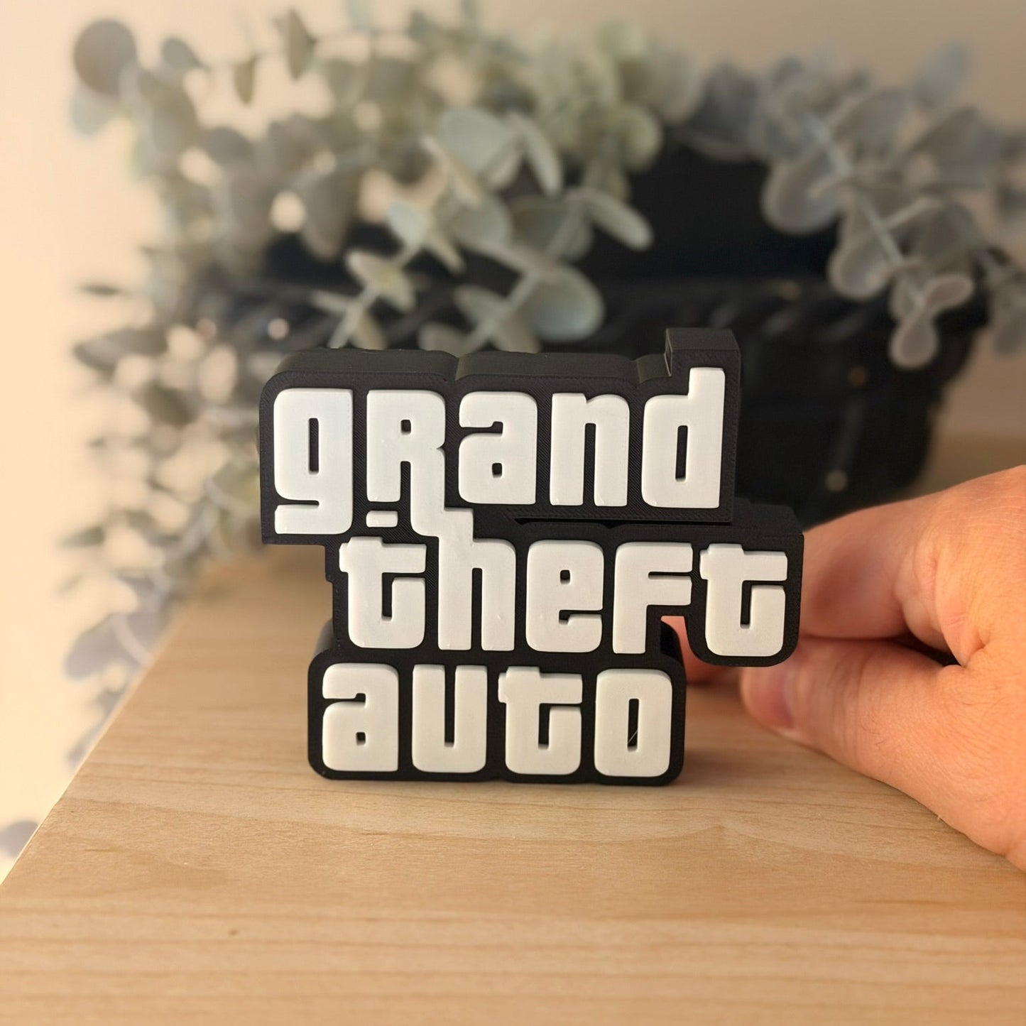 Grand Theft Auto (GTA) Logo – 3D Printed Επιγραφή Γραφείου (9,6 x 8 εκ.)