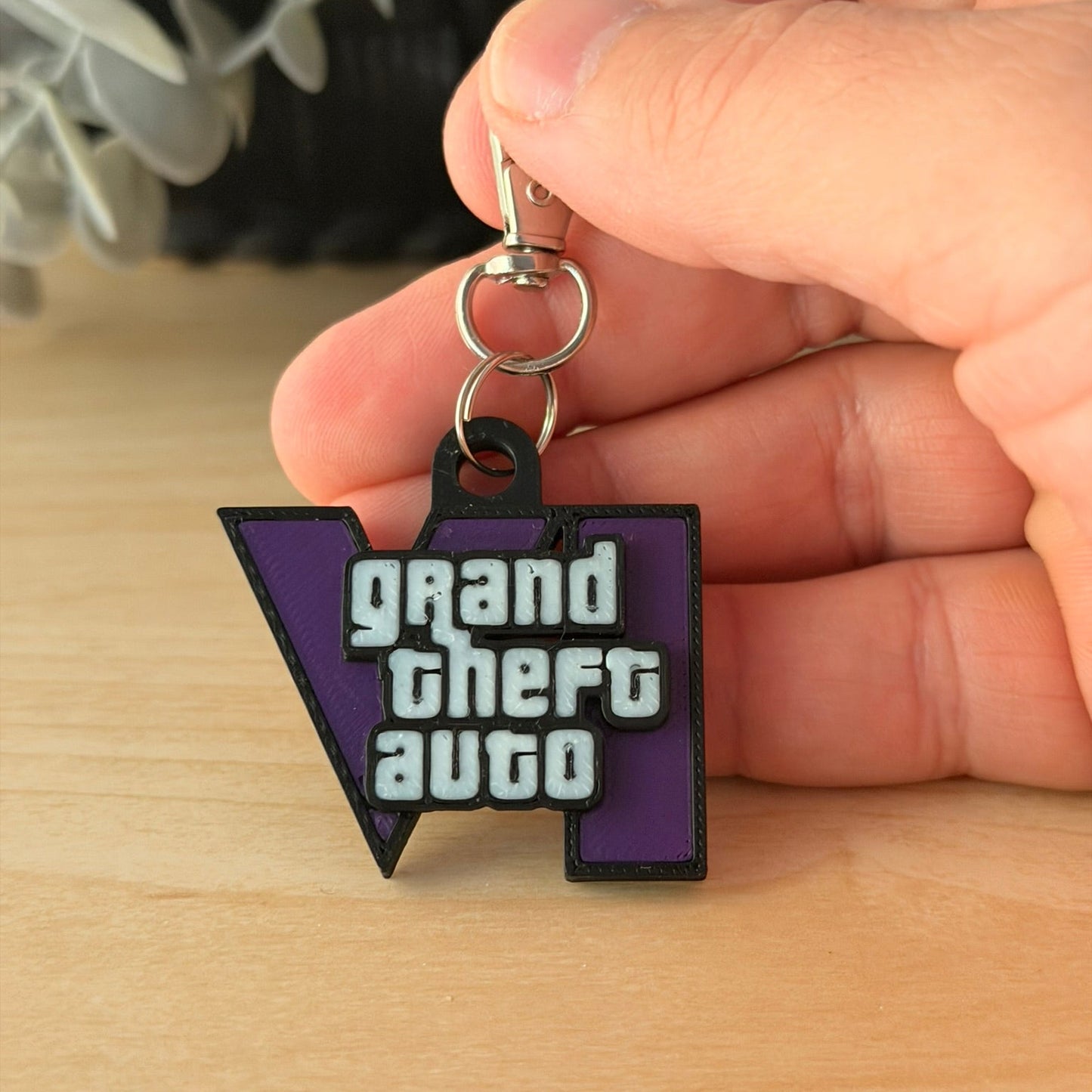 Grand Theft Auto (GTA) 3D Printed μπρελόκ Μωβ