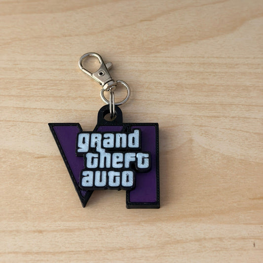 Grand Theft Auto (GTA) 3D Printed μπρελόκ Μωβ