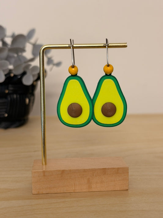 3D Printed Σκουλαρίκια "Avocado" – Πράσινο & Κίτρινο