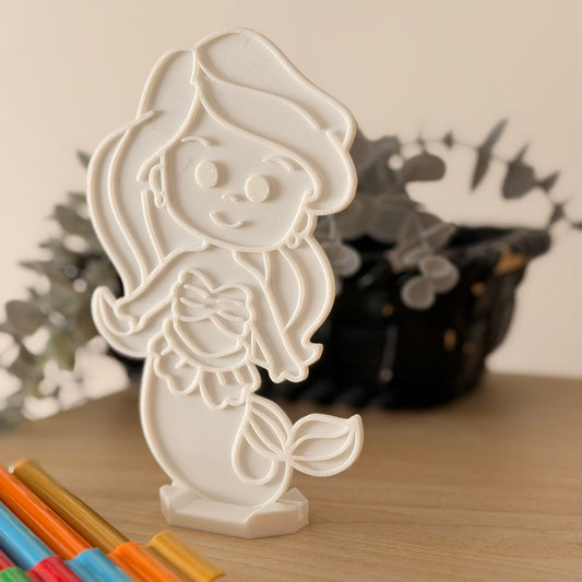 3D Printed Πάνελ για zωγραφική με stand- Γοργόνα