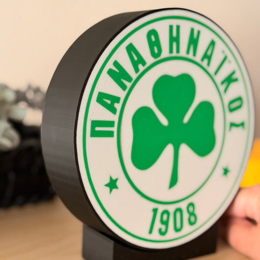 3D Printed Stand σήμα Παναθηναικός (18x17cm) με Stand & Υποδοχή Τοίχου
