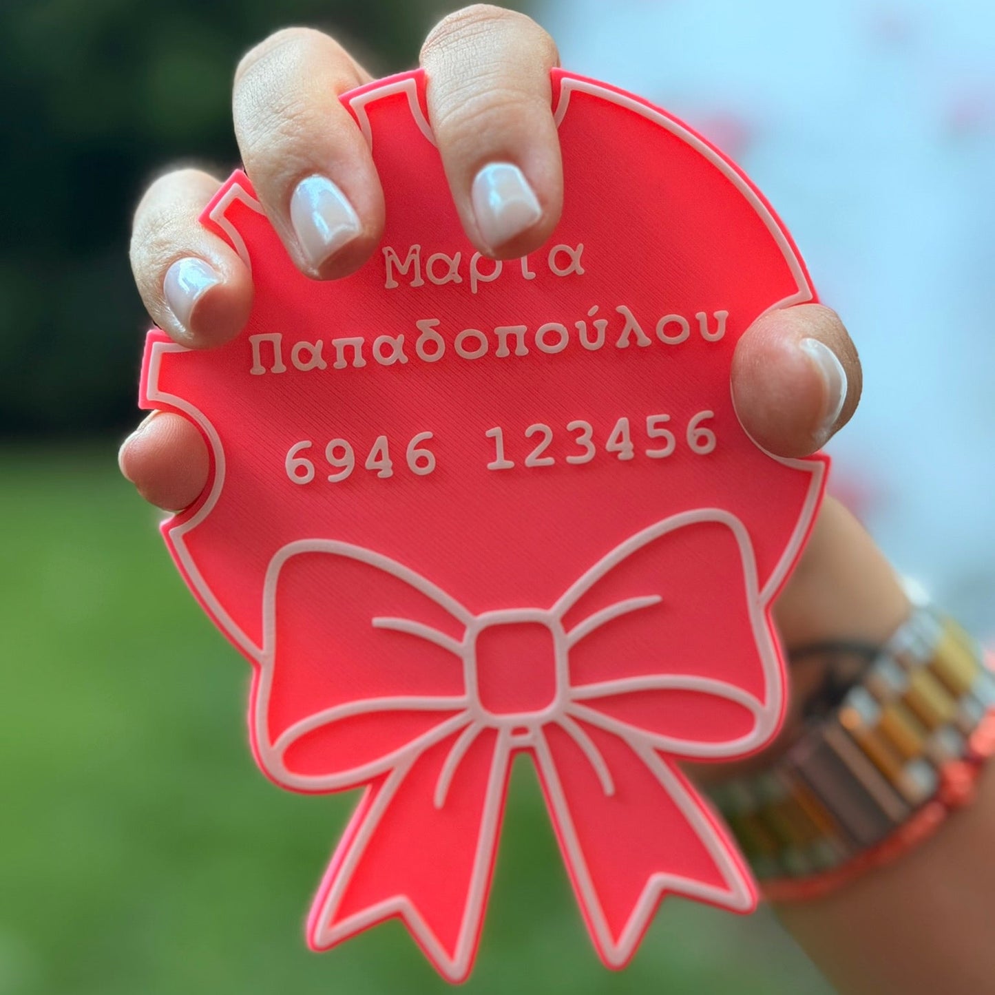 Προσωποποιημένο 3D Printed Photo Prop για Νύχια με Φιόγκο (Custom Nail Prop)