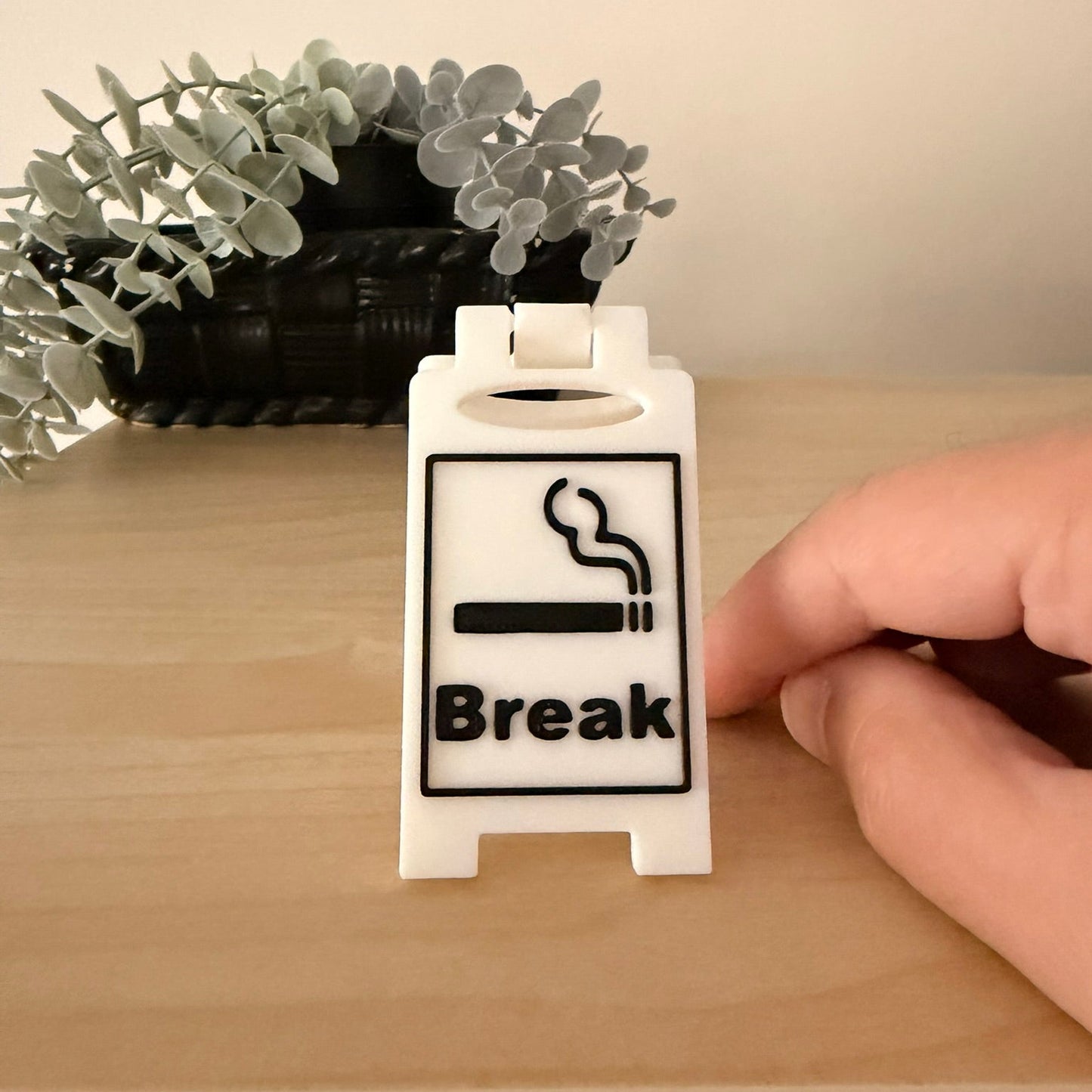 Mini 3D Printed Επιτραπέζια Πινακίδα Γραφείου "Break / Cigarette Break"
