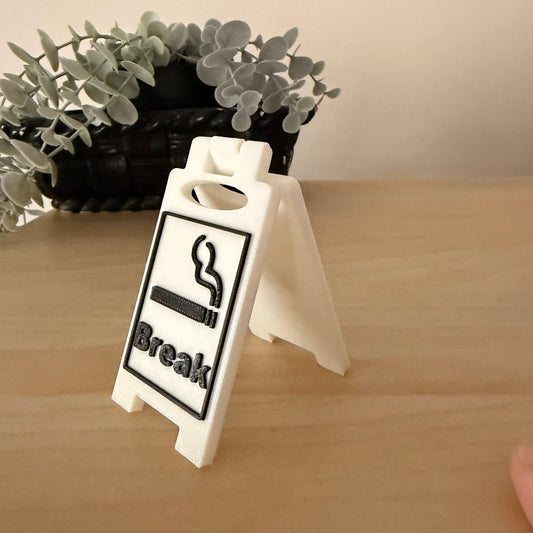 Mini 3D Printed Επιτραπέζια Πινακίδα Γραφείου "Break / Cigarette Break"