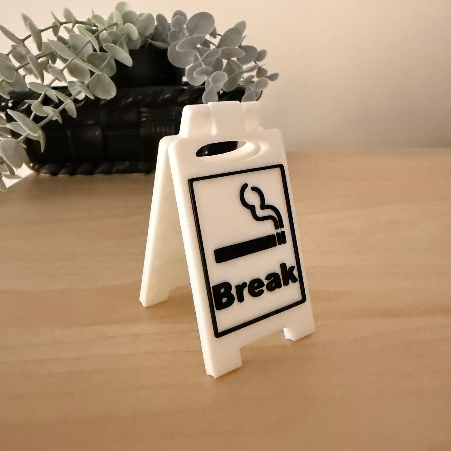 Mini 3D Printed Επιτραπέζια Πινακίδα Γραφείου "Break / Cigarette Break"