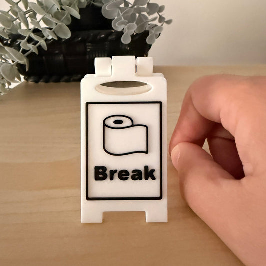 Mini 3D Printed Επιτραπέζια Πινακίδα Γραφείου Toilet Break