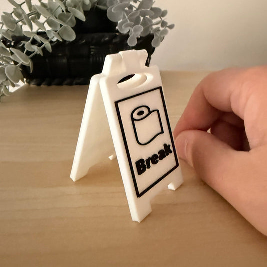 Mini 3D Printed Επιτραπέζια Πινακίδα Γραφείου Toilet Break