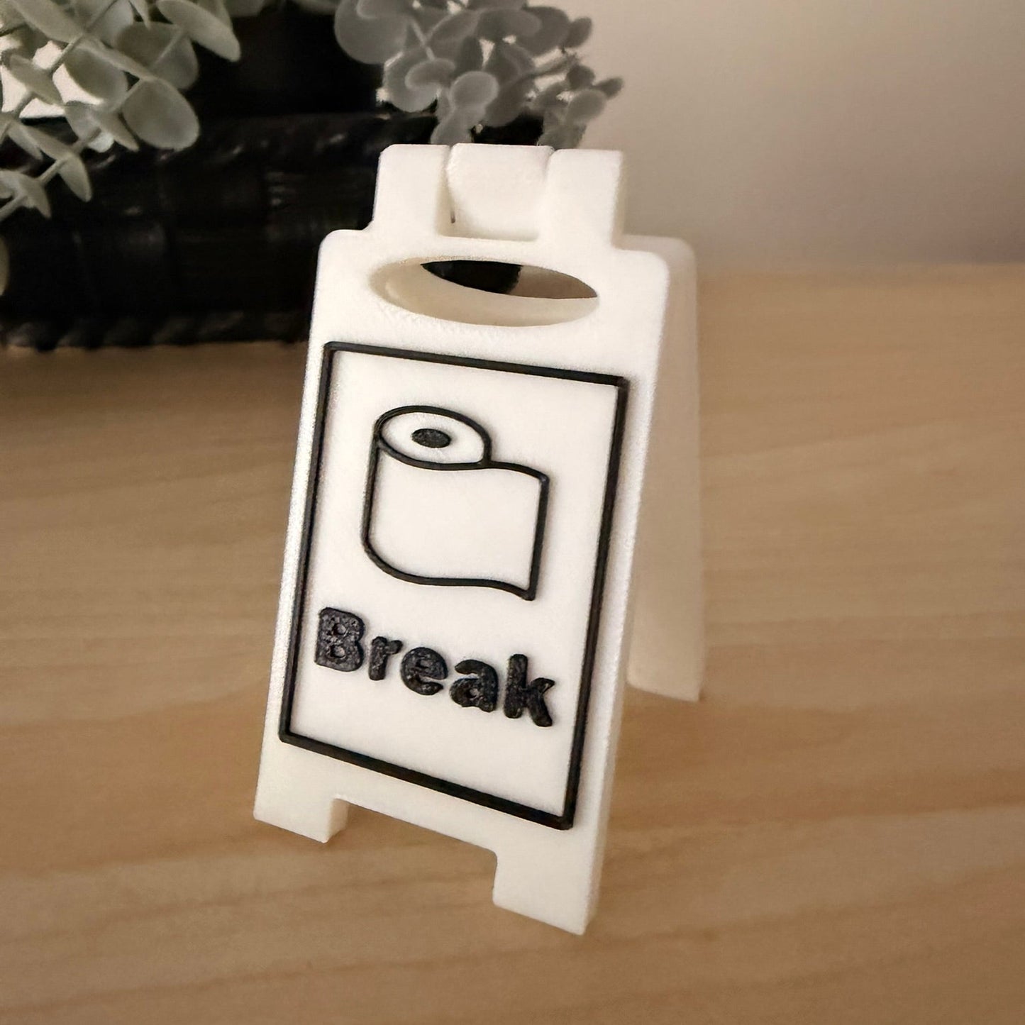 Mini 3D Printed Επιτραπέζια Πινακίδα Γραφείου Toilet Break