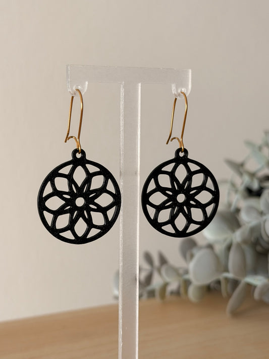 3D Printed Σκουλαρίκια Mandala – Circular Kaleidoscope