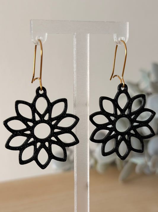 3D Printed Σκουλαρίκια Mandala – Stellar Bloom