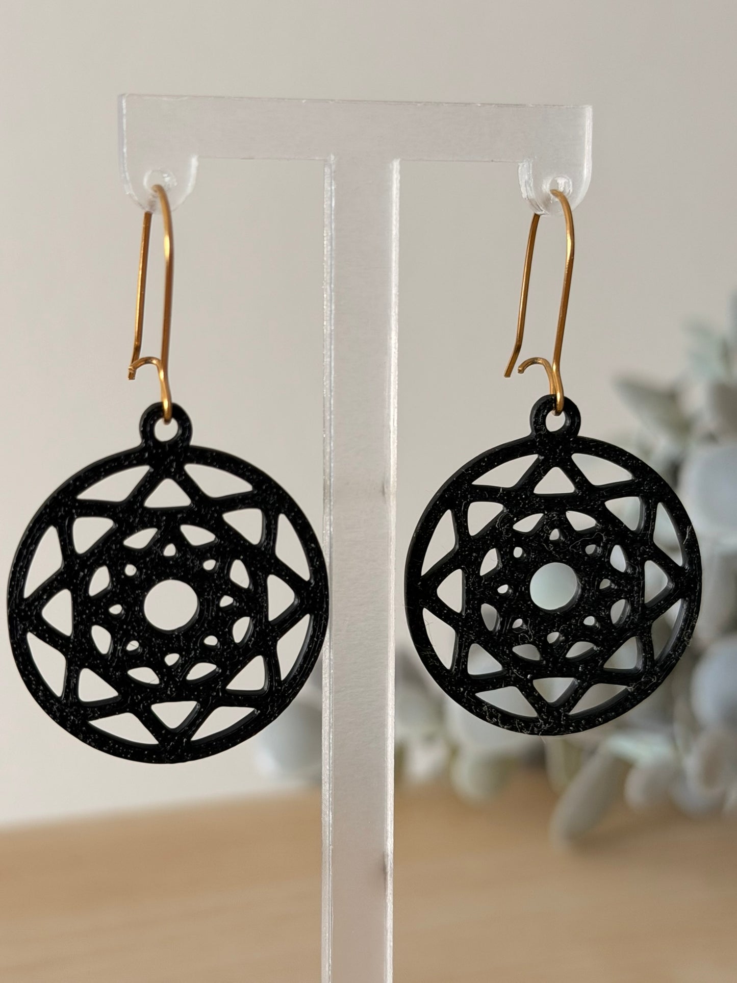 3D Printed Σκουλαρίκια Mandala – Cosmic Halo