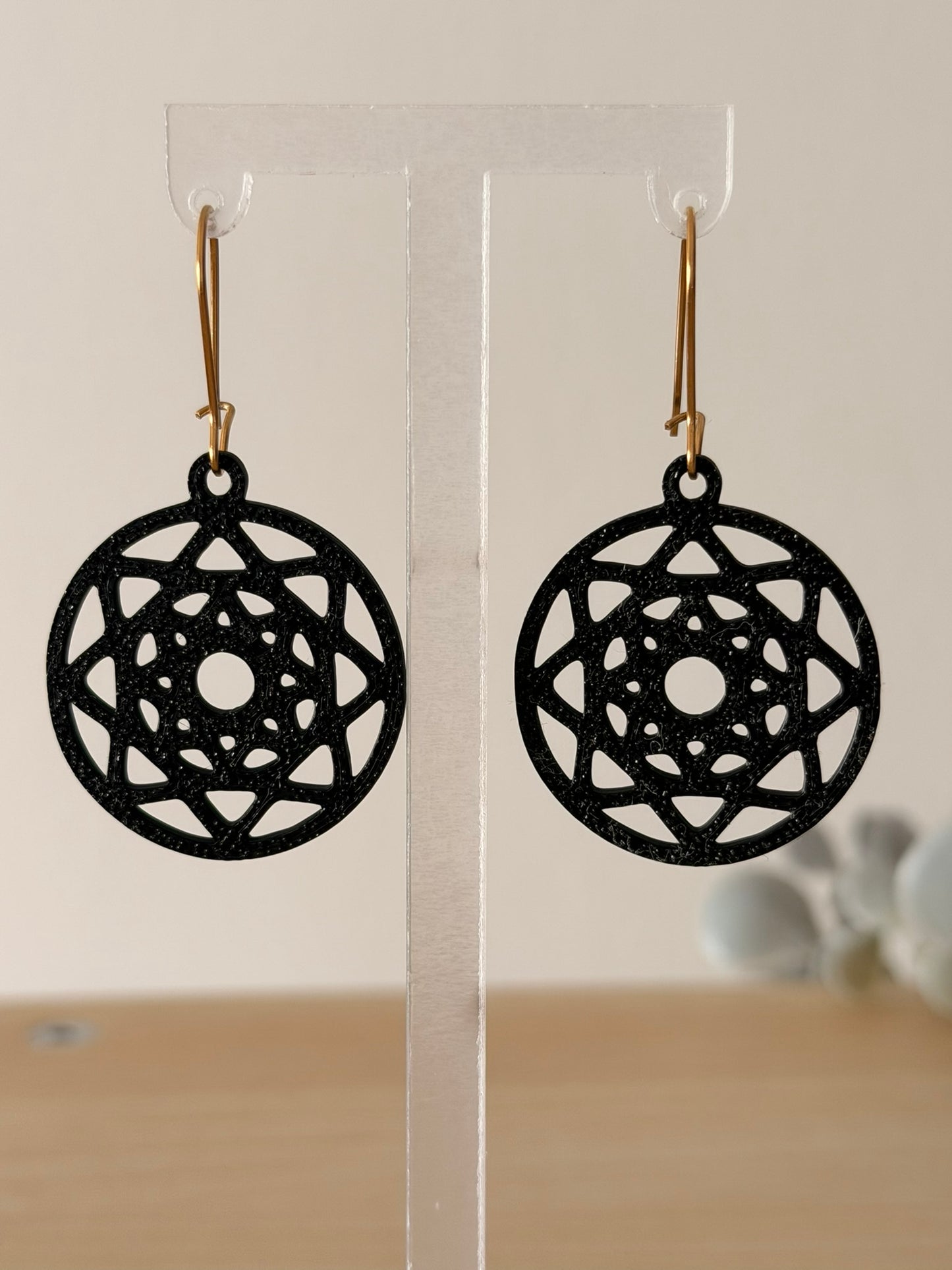 3D Printed Σκουλαρίκια Mandala – Cosmic Halo
