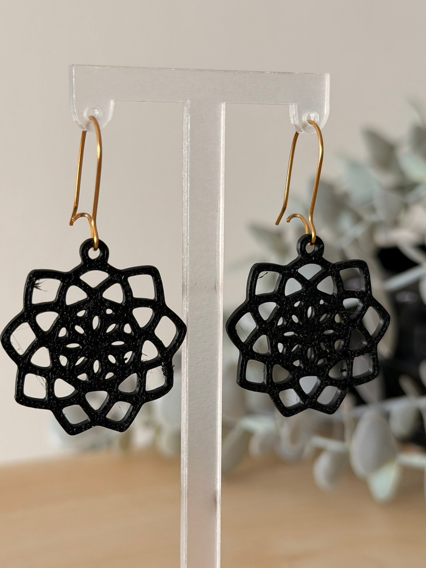 3D Printed Σκουλαρίκια Mandala – Sacred Geometry