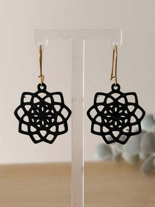 3D Printed Σκουλαρίκια Mandala – Sacred Geometry