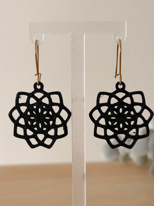 3D Printed Σκουλαρίκια Mandala – Sacred Geometry