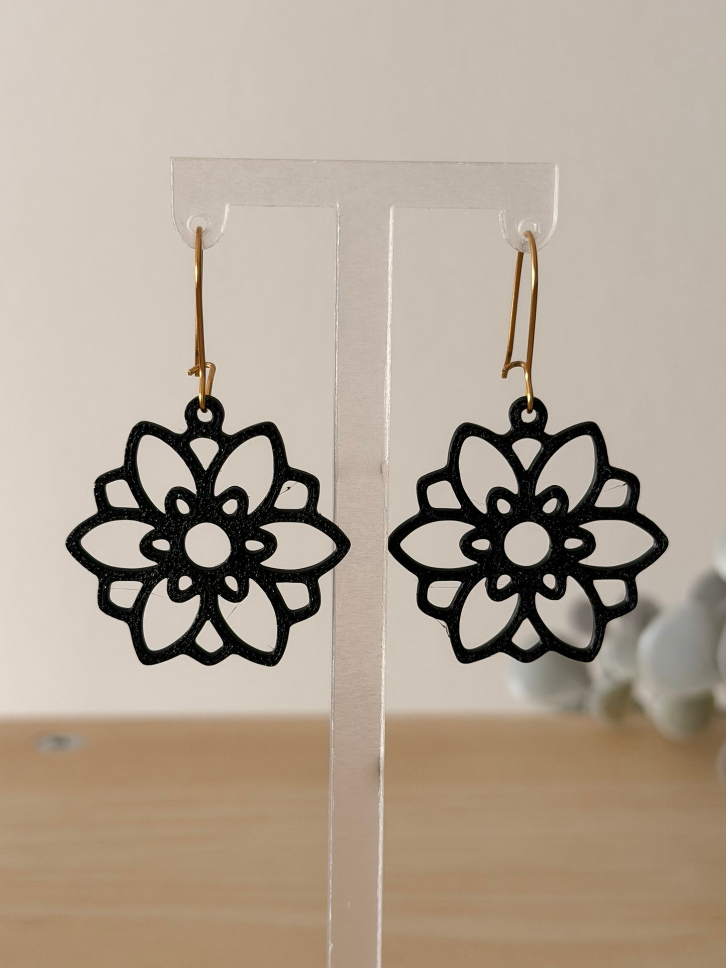 3D Printed Σκουλαρίκια Mandala – Lotus Star