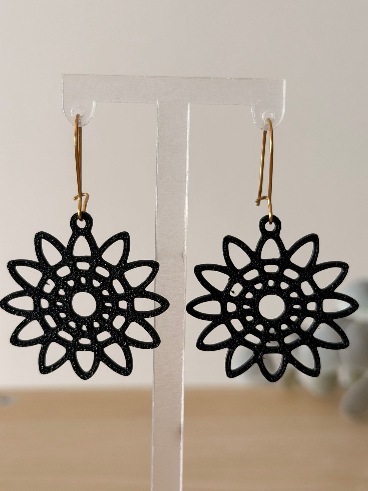 3D Printed Σκουλαρίκια Mandala – Sunflower Blossom