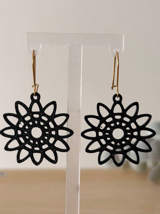 3D Printed Σκουλαρίκια Mandala – Sunflower Blossom
