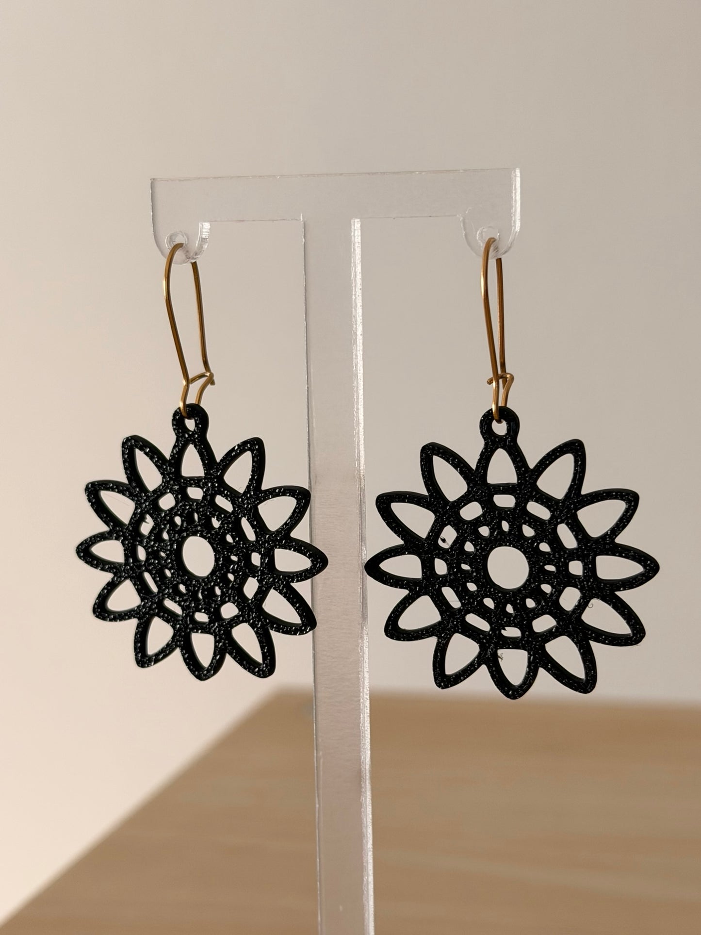 3D Printed Σκουλαρίκια Mandala – Sunflower Blossom