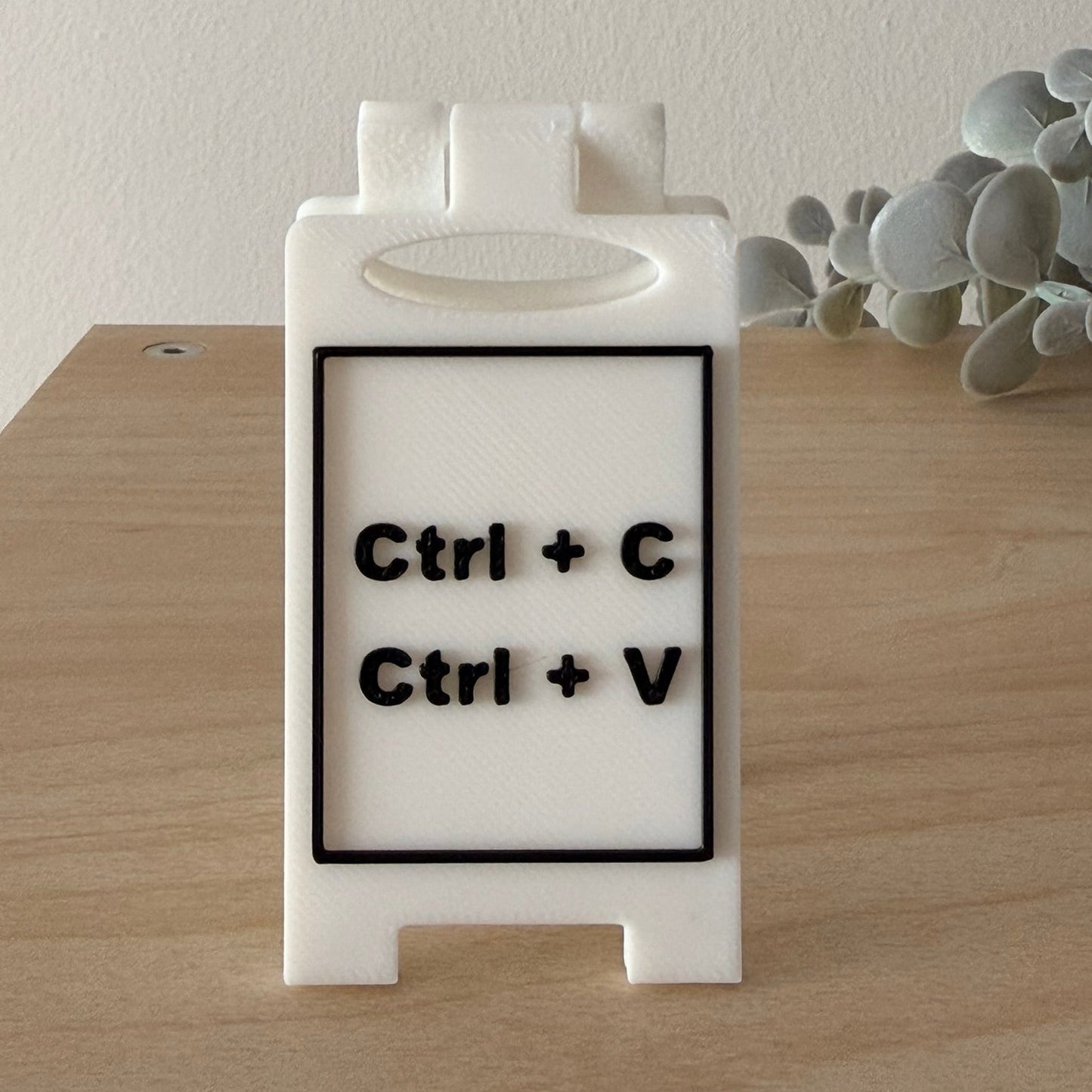 Mini 3D Printed Επιτραπέζια Πινακίδα Γραφείου "Ctrl+C / Ctrl+V"